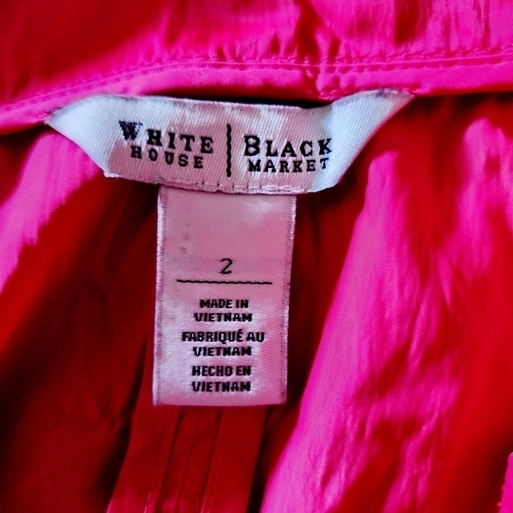 White House Black Market WHBM Pink Casual Full Zip Jacket Women's Size 2 EUC - Picture 7 of 9